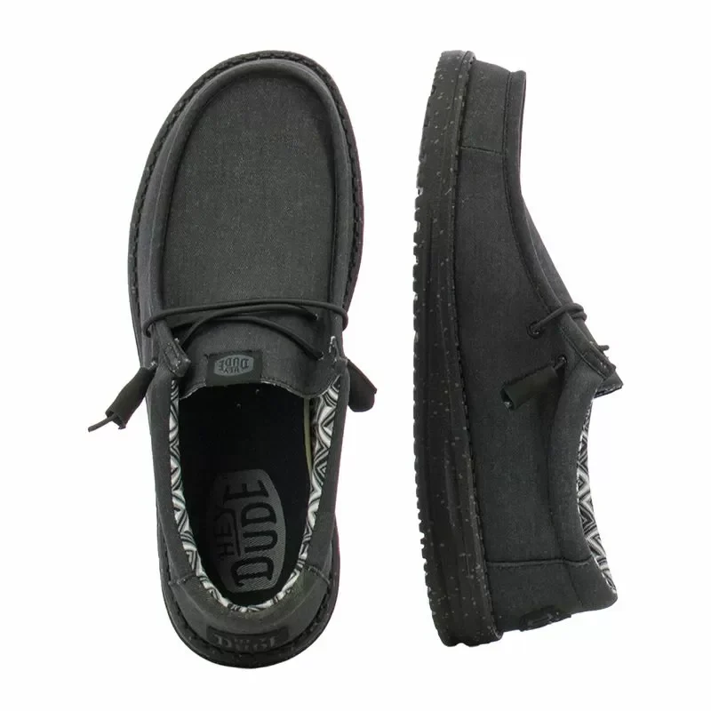 Мъжки Ежедневни HEY DUDE – 40700-060 WALLY STRETCH BLACK — снимка 5
