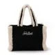 Дамска черна чанта Colette Shearling SAINT BARTH — снимка 4