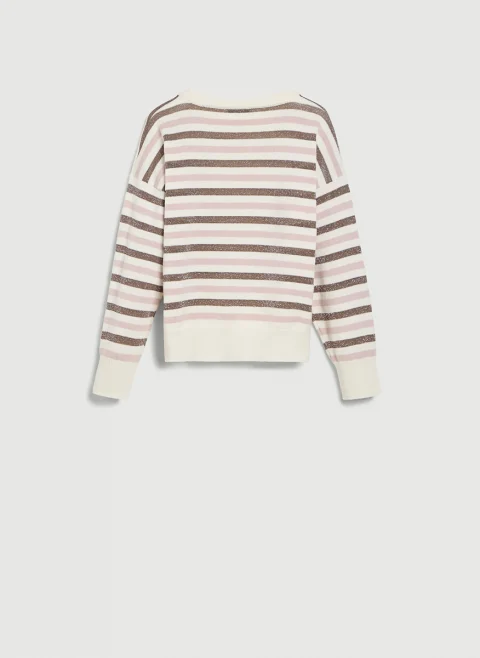 Раиран пуловер от фина вълна и кашмир Brunello Cucinelli Kids 8-10 — снимка 2