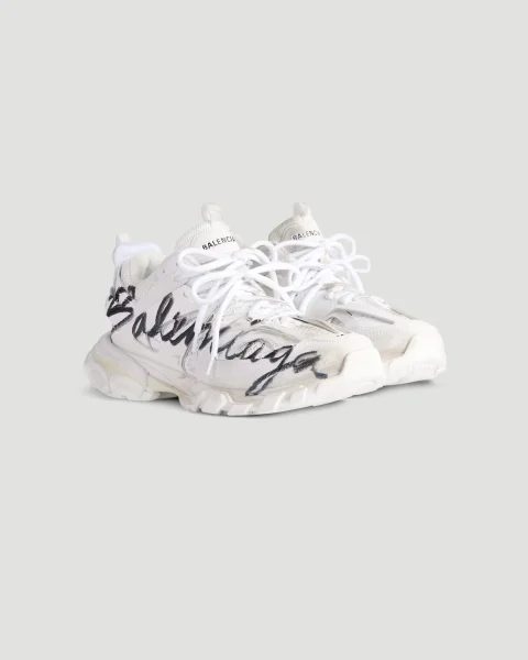 Track Signature Sneaker in White and Black — снимка 2