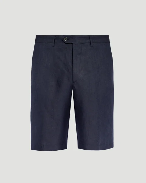 Linen Shorts in Navy Blue