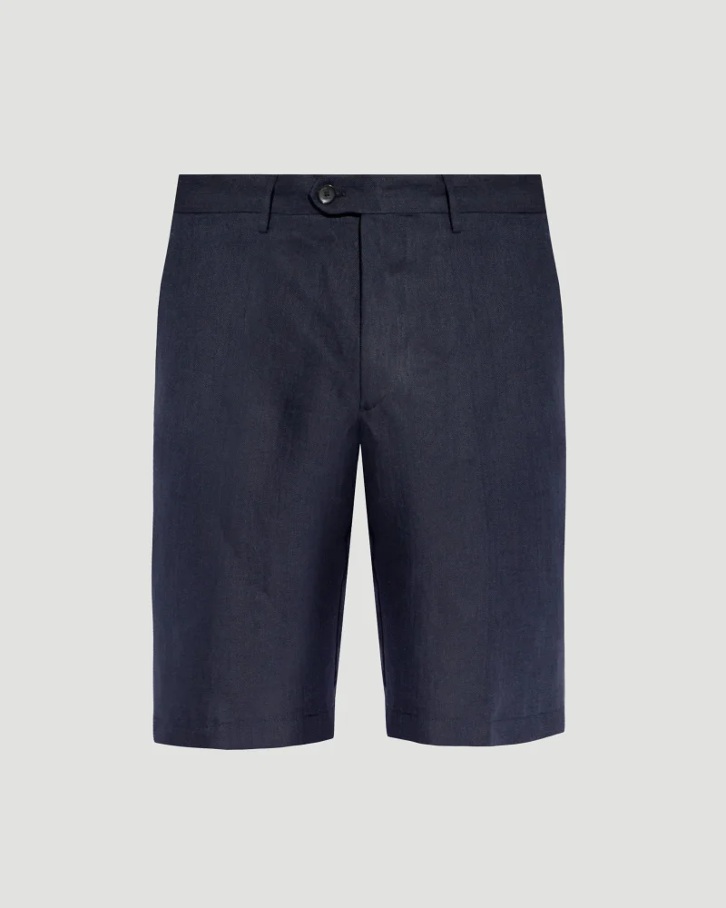 Linen Shorts in Navy Blue