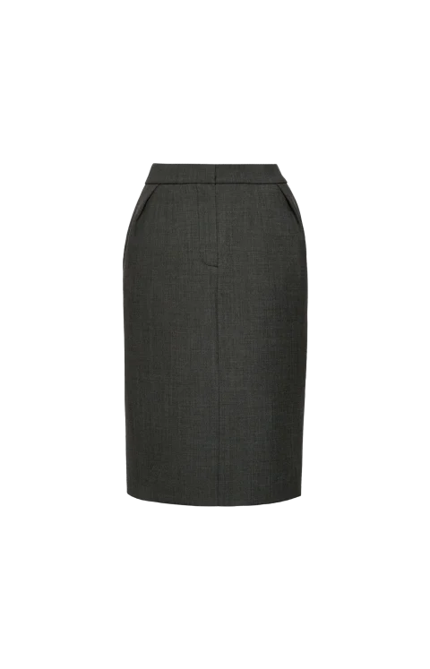 Tailored Pencil Skirt in Grey