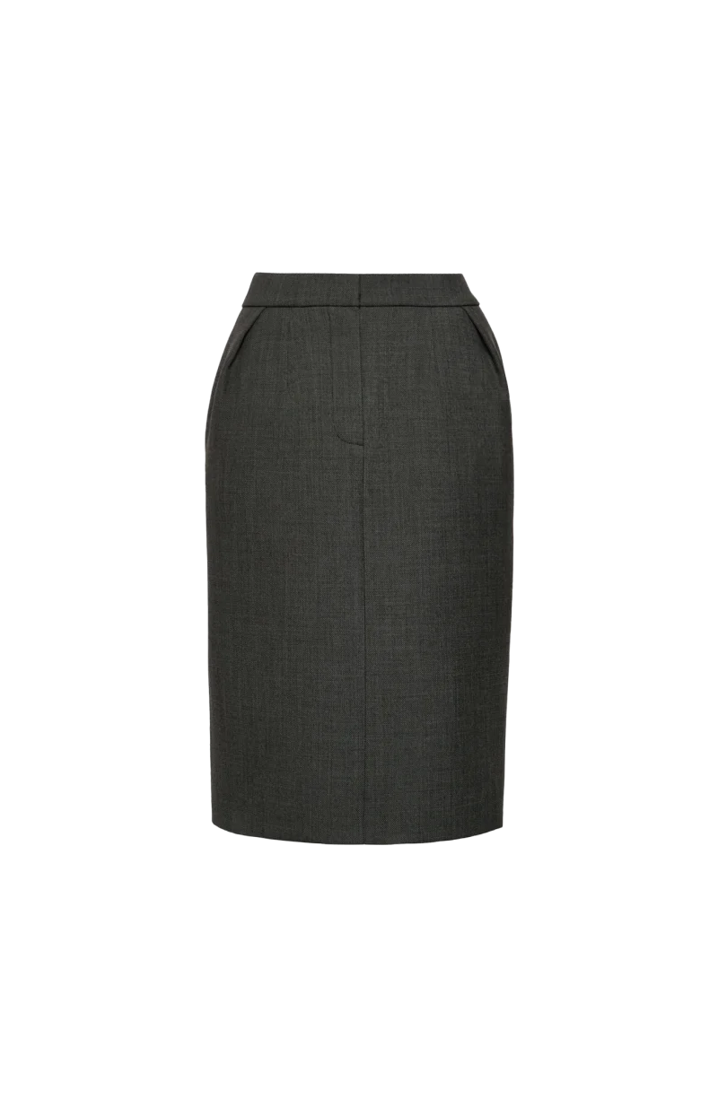 Tailored Pencil Skirt in Grey