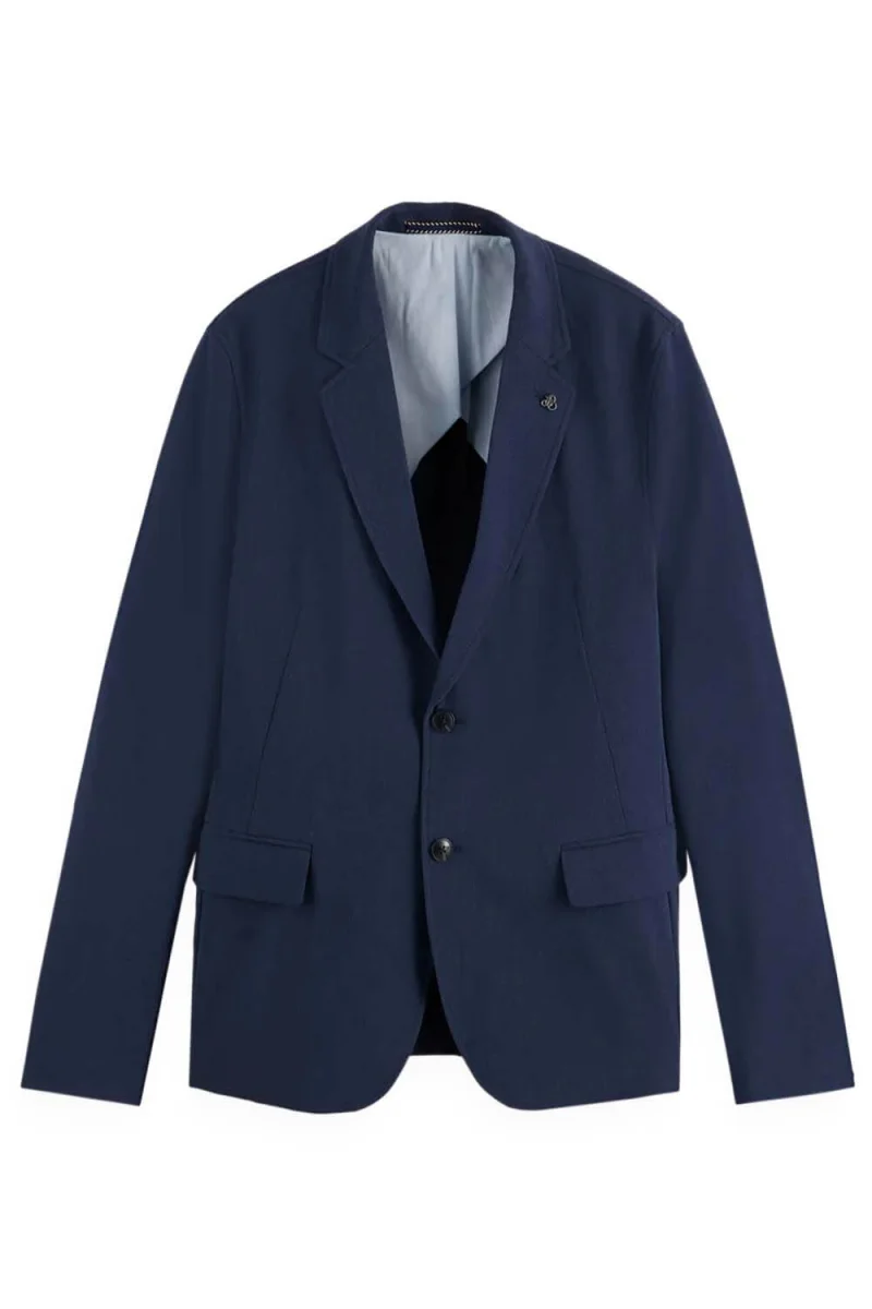 Сако Single-Breasted Seersucker Check Relaxed Fit 179826 SC401 navy melange