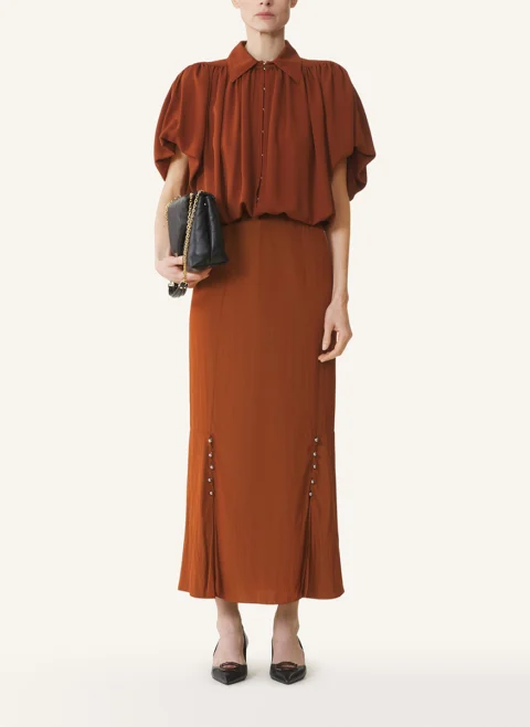 Блуза от копринен жоржет Lanvin — снимка 4
