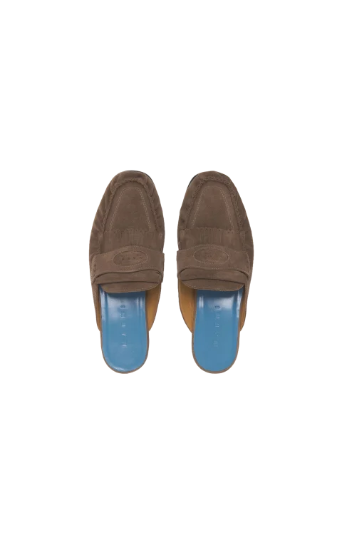 Suede Sabot with Fringe Trim — снимка 4