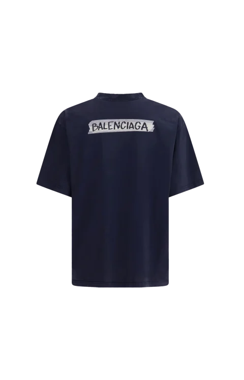 Masking Tape Medium Fit T-Shirt in Navy — снимка 2