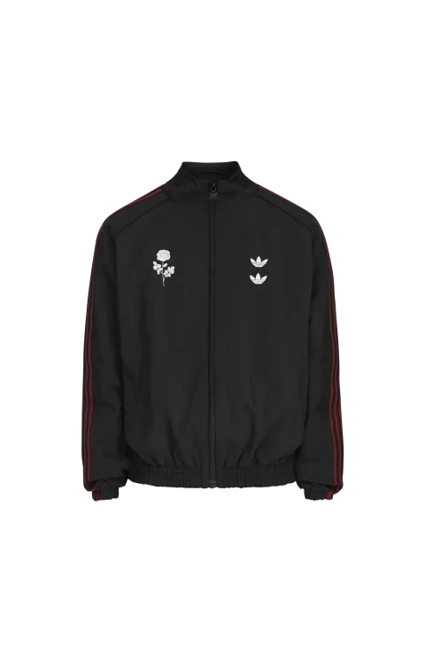 Cutline Knitted Track Top in Black