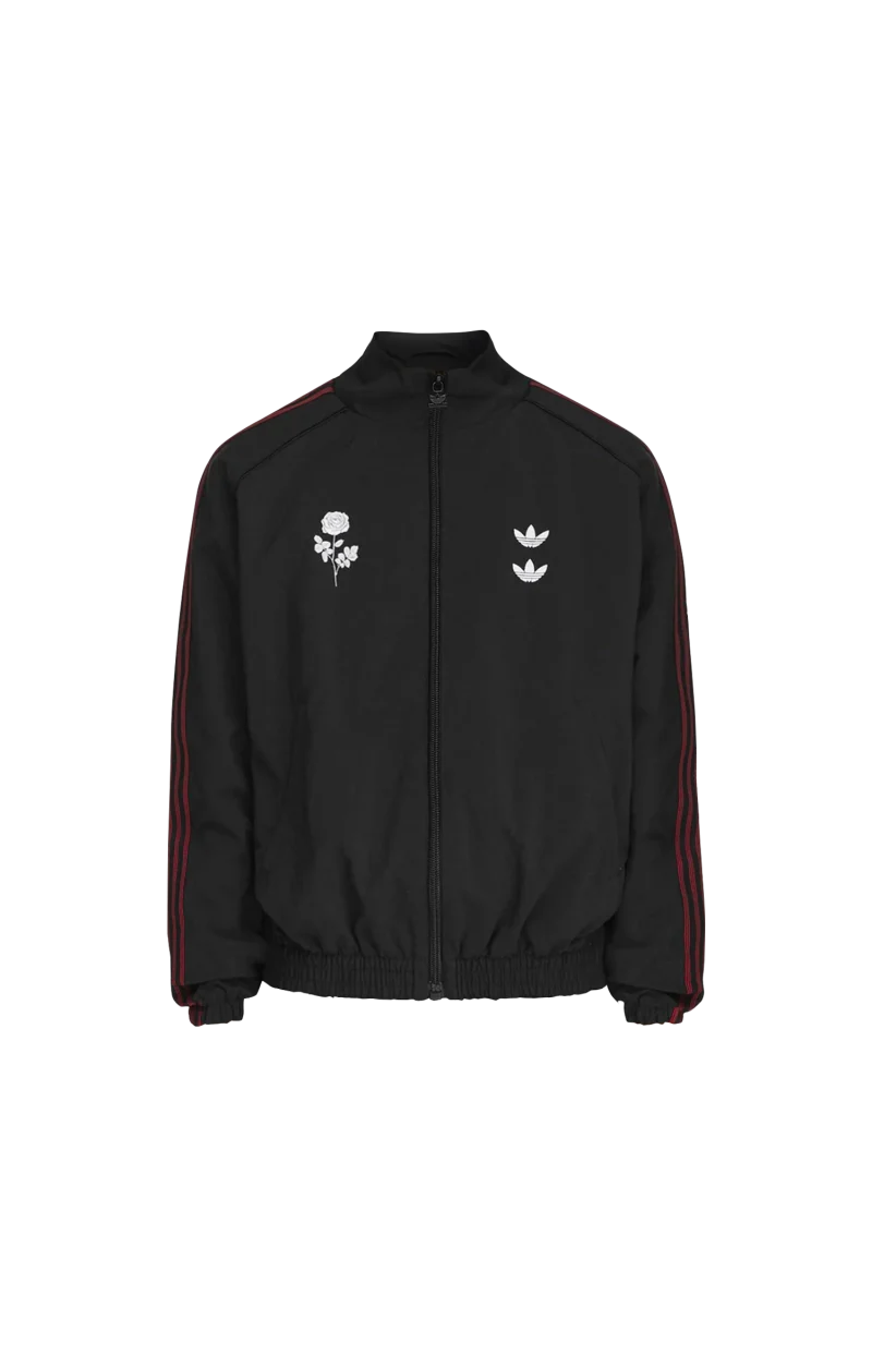 Cutline Knitted Track Top in Black