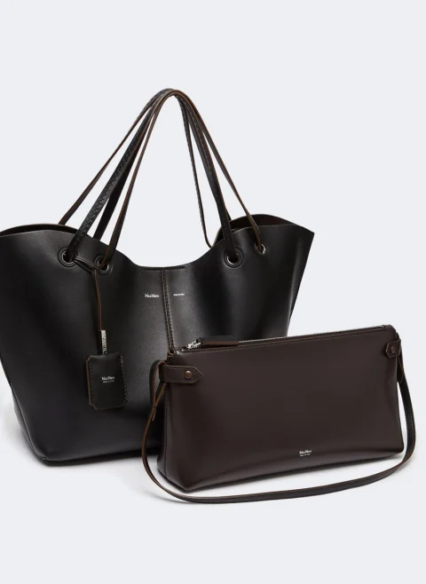 Чанта от естествена кожа Max Mara Mixeddoubles — снимка 2