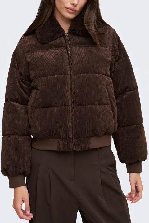 Яке Onlnicoline Corduroy Bomber 15382159 19-0915 TCX coffee bean — снимка 2