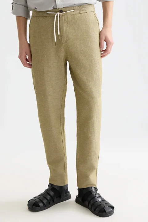 Панталон Warren Cotton/Linen Jogger 184654 300 green moss — снимка 2