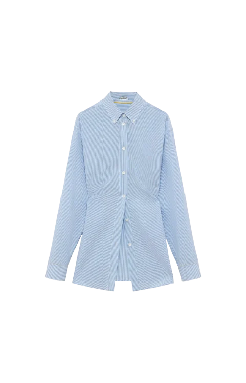 Wool Shirt in Blue/White