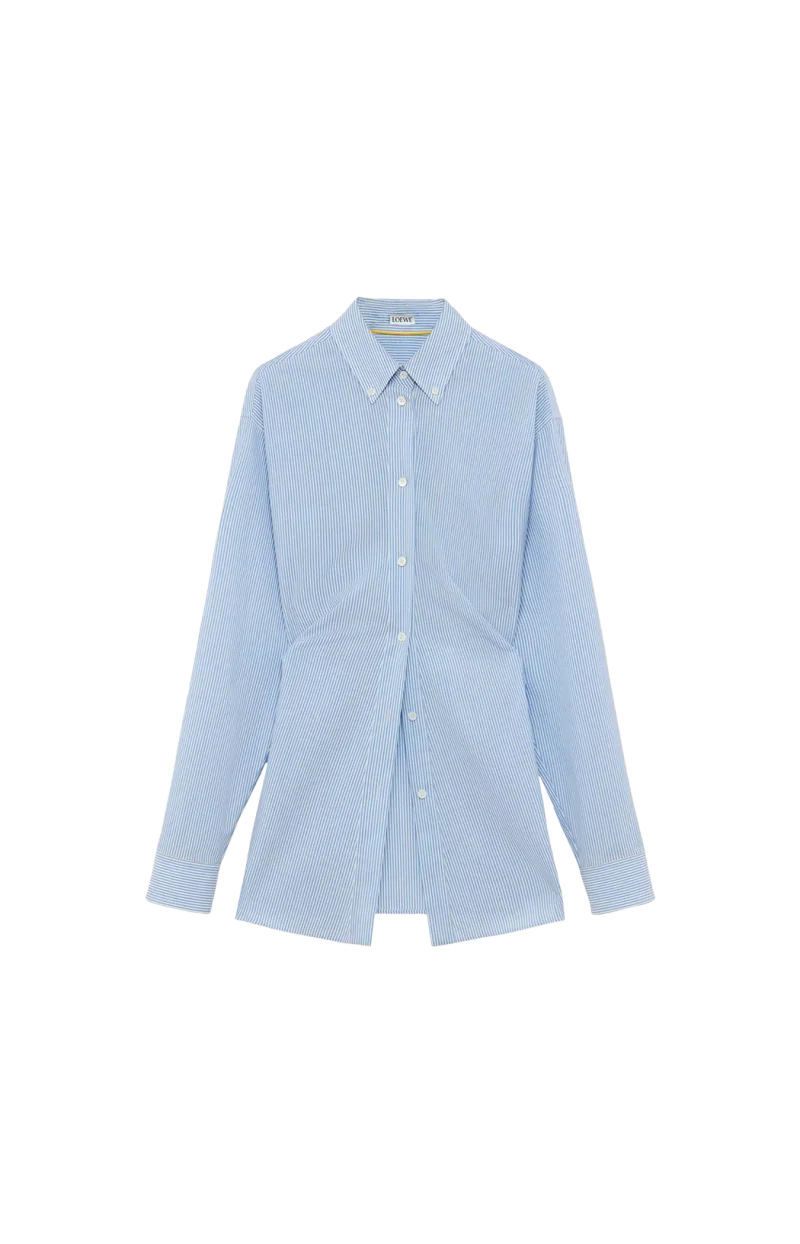 Wool Shirt in Blue/White