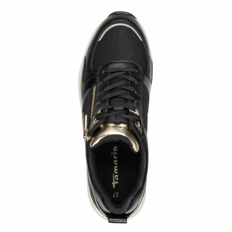 Дамски Сникърс TAMARIS – 1-23754-45-048 BLACK/GOLD — снимка 4