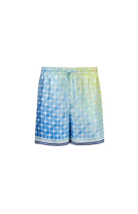 Gradient Tennis Tile Silk Shorts