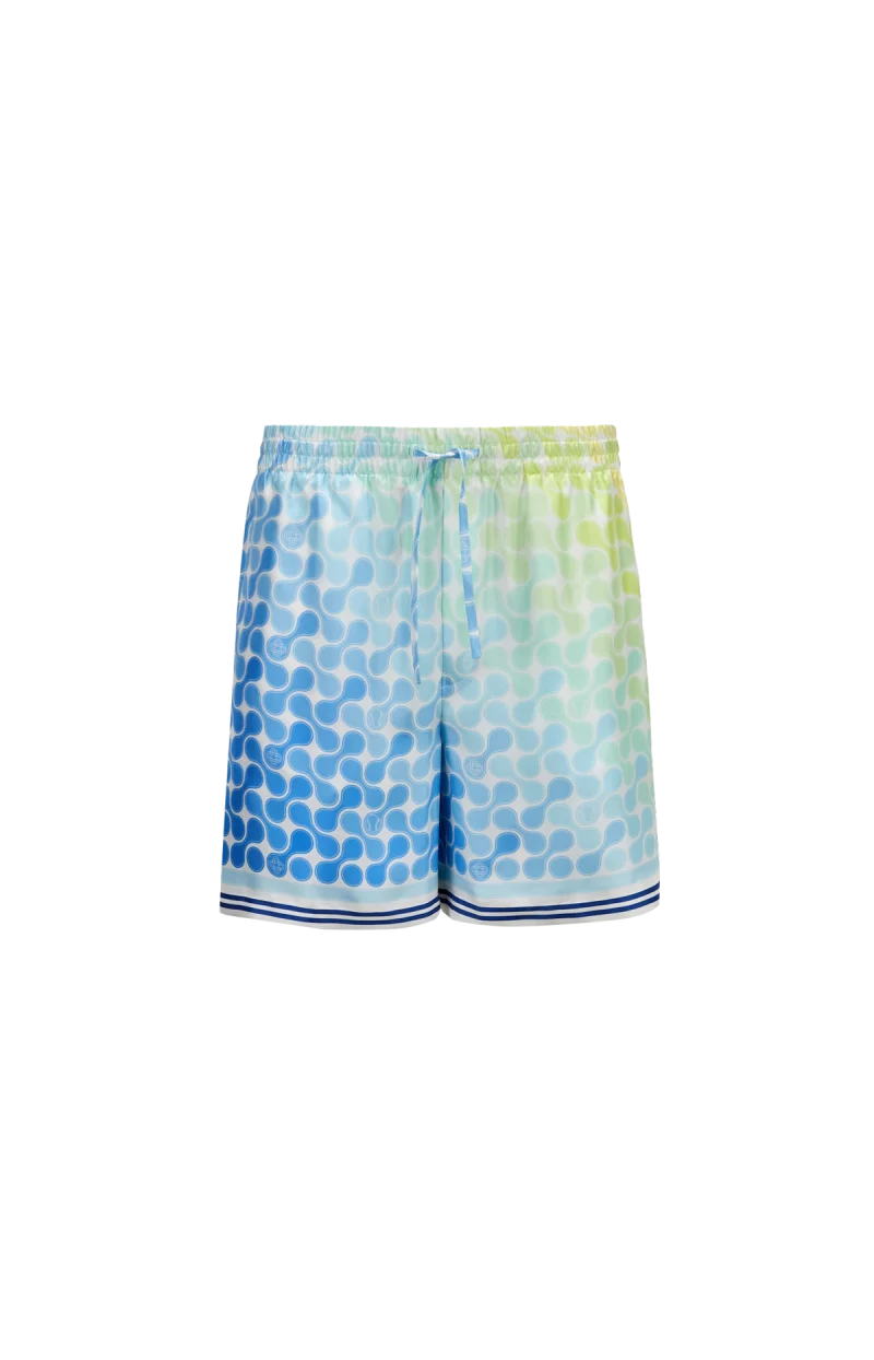Gradient Tennis Tile Silk Shorts