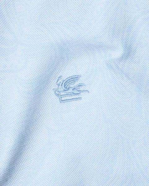 Paisley Jacquard Polo Shirt in Blue — снимка 3