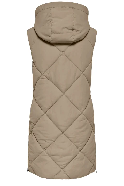 Яке Onlmaggi Hood Waistcoat 15373237 17-1312 TCX silver mink — снимка 2