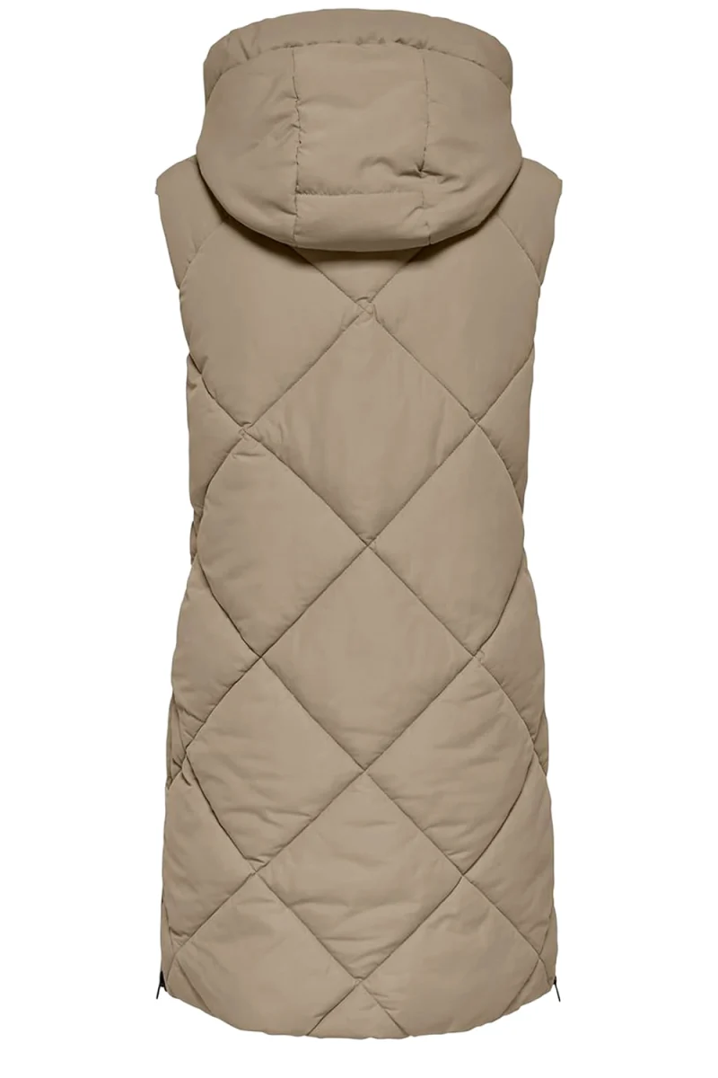 Яке Onlmaggi Hood Waistcoat 15373237 17-1312 TCX silver mink — снимка 2
