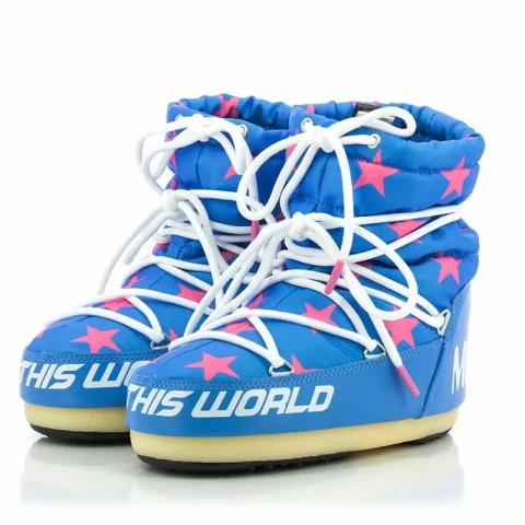 Дамски Спортни Боти MOON BOOT – 14601700 LIGHT LOW STARS BLUE/PINK — снимка 3