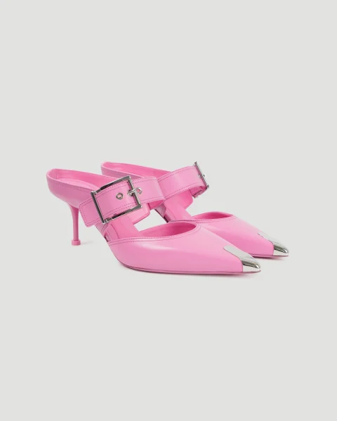 Punk Buckle Mule in Sugar Pink — снимка 2