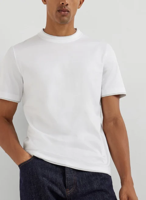 Тишърт 'Faux-layered effect' Brunello Cucinelli — снимка 4