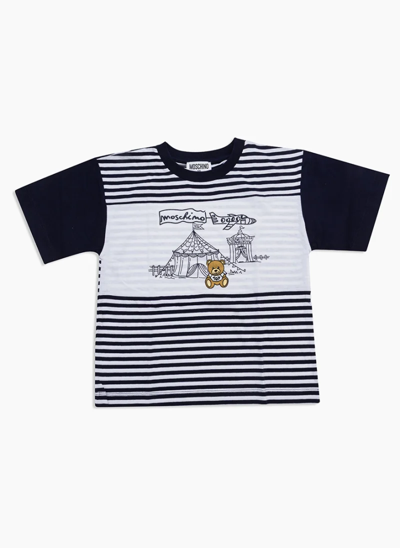 Раиран тишърт с принт Moschino Kids
