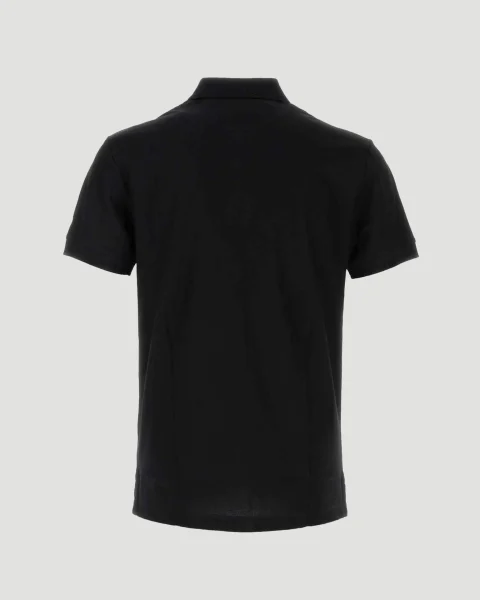 Cotton Polo Shirt in Black — снимка 2