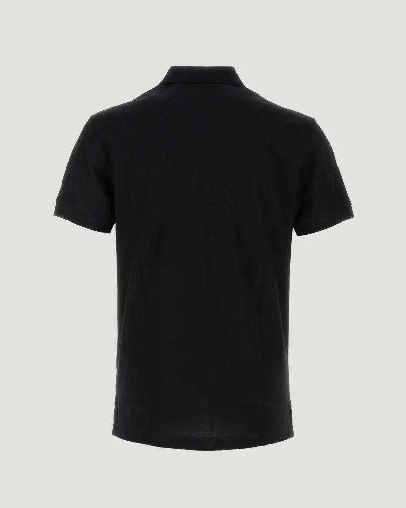 Cotton Polo Shirt in Black — снимка 2