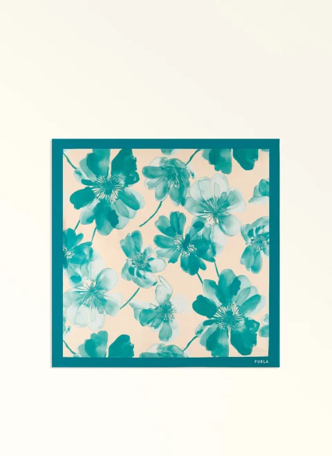 Копринен шал Furla Tortona Toni Amatore Blue — снимка 4