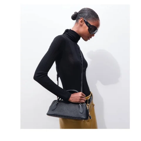 Дамска черна чанта Lock Top TORY BURCH — снимка 8