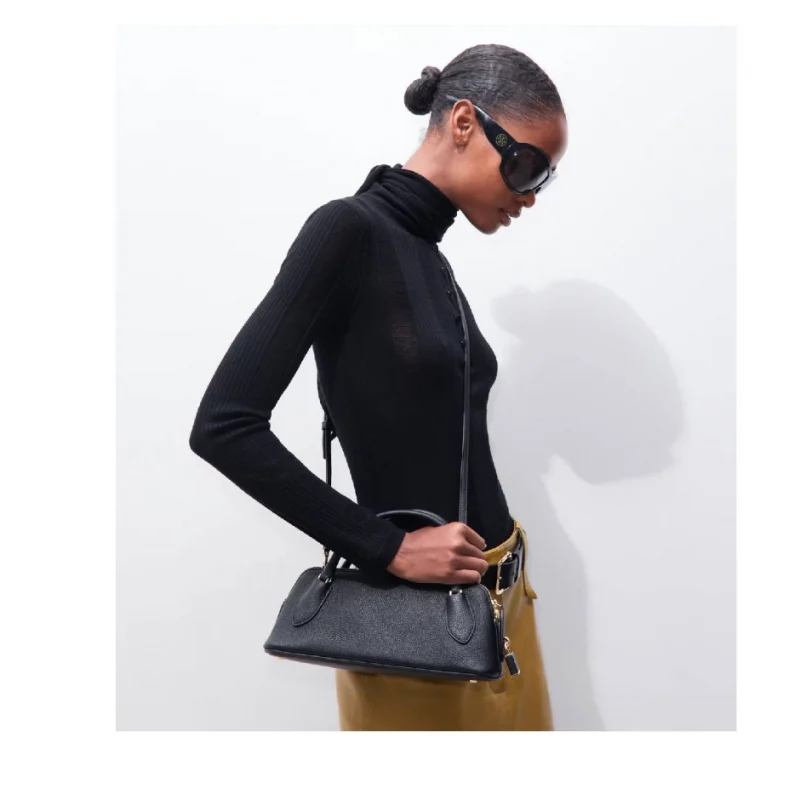 Дамска черна чанта Lock Top TORY BURCH — снимка 8