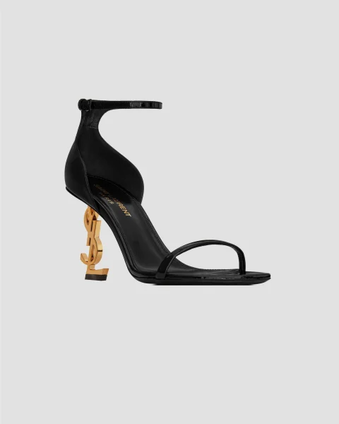 Opyum 85 Sandals in Black Patent Leather — снимка 2