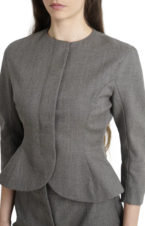 The Palmier Wool Jacket in Dark Brown — снимка 2