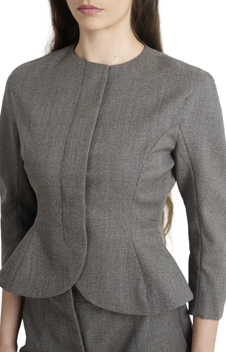 The Palmier Wool Jacket in Dark Brown — снимка 2
