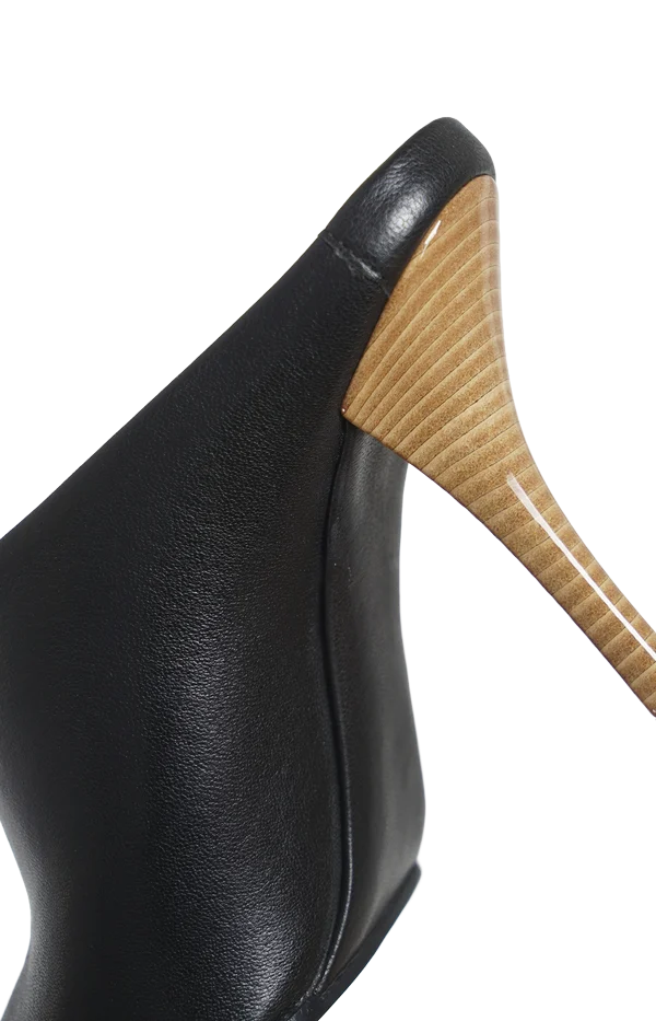 Soft Square Pumps in Leather — снимка 5