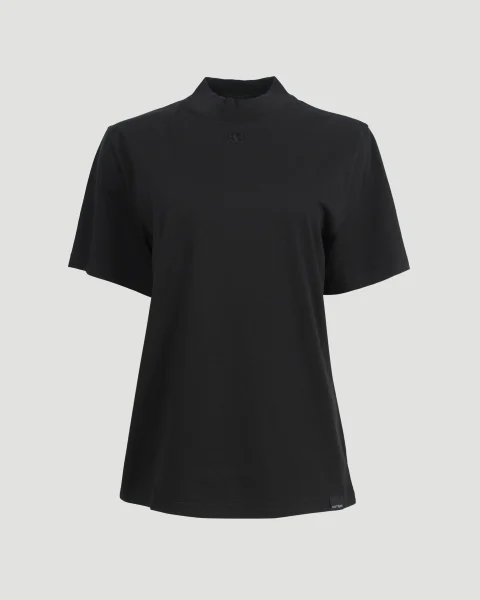 Volcano Logo-Appliqué Cotton T-Shirt in Black