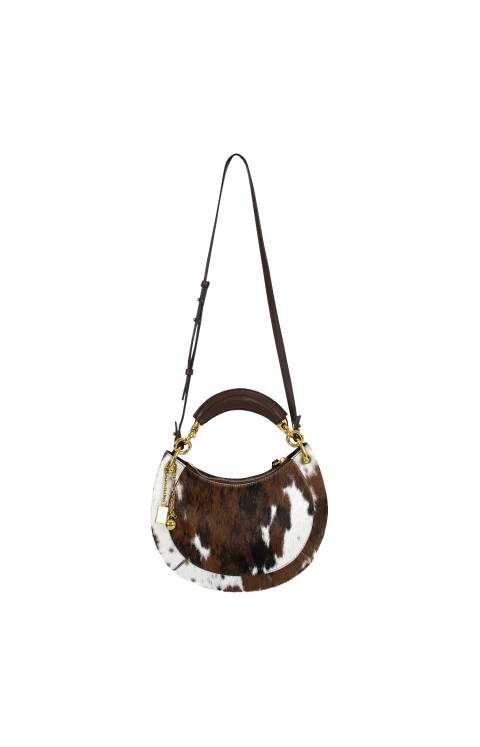Leather and Calf Hair Top-Handle Bag