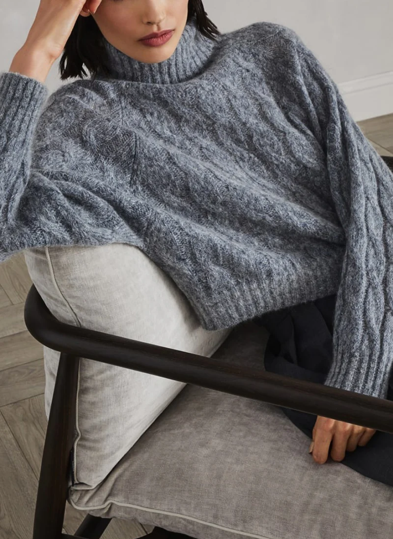 Пуловер с мохер 'Cable knit' Brunello Cucinelli