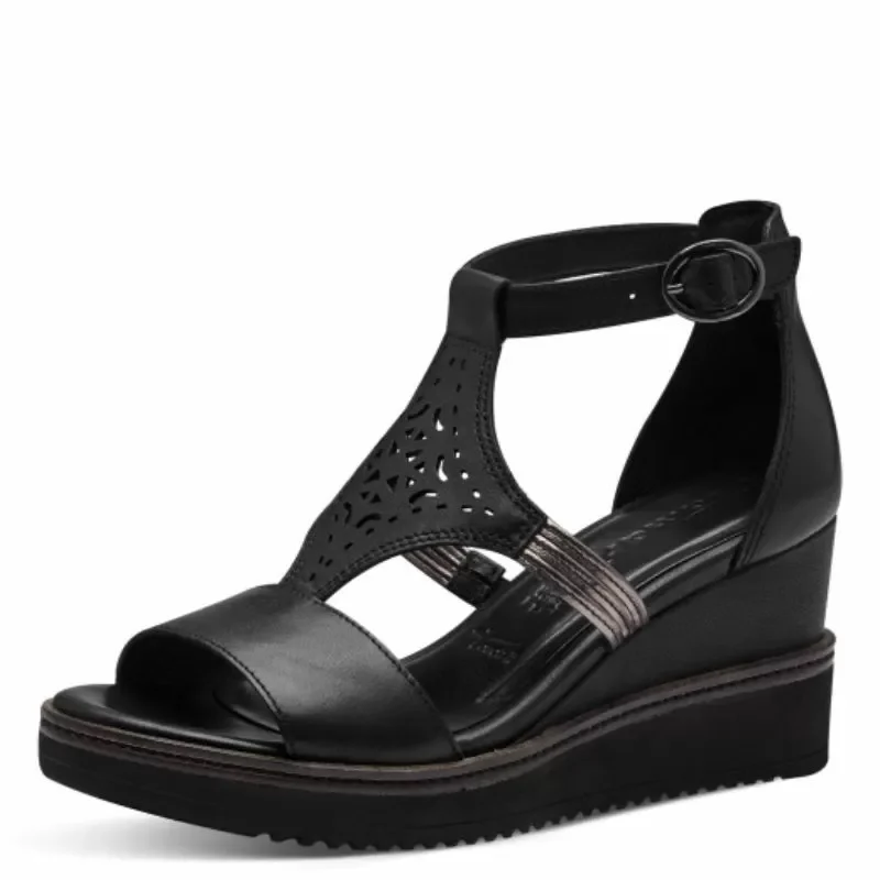 Дамски Сандали На Платформа TAMARIS – 1-28214-42-001 BLACK — снимка 3