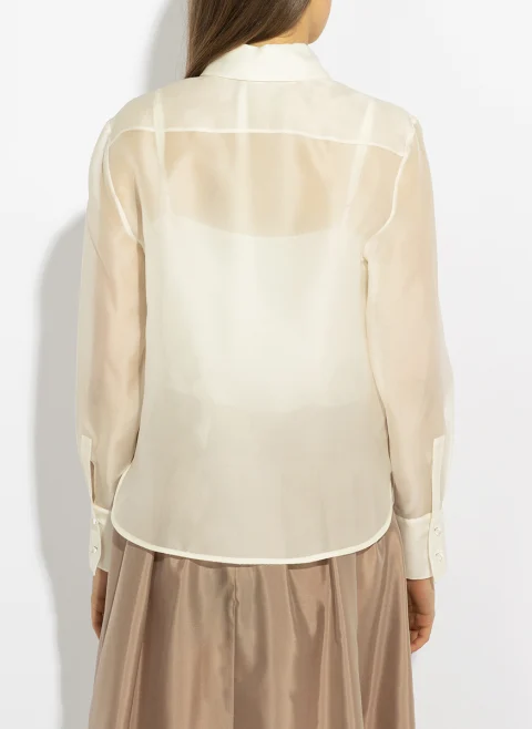 Риза от органза с флорални елементи Max Mara Studio Mseagi — снимка 3