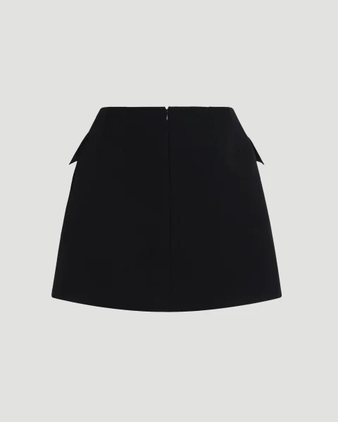 Wool Mini Skirt in Black — снимка 2