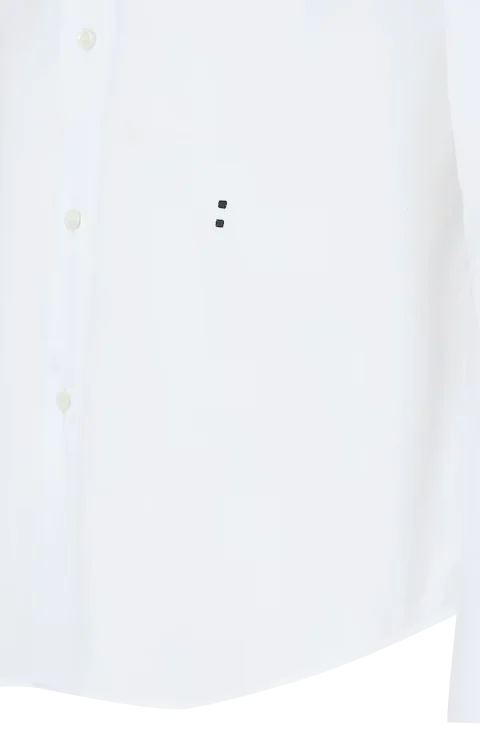 Slim-Fit Poplin Shirt in White — снимка 2