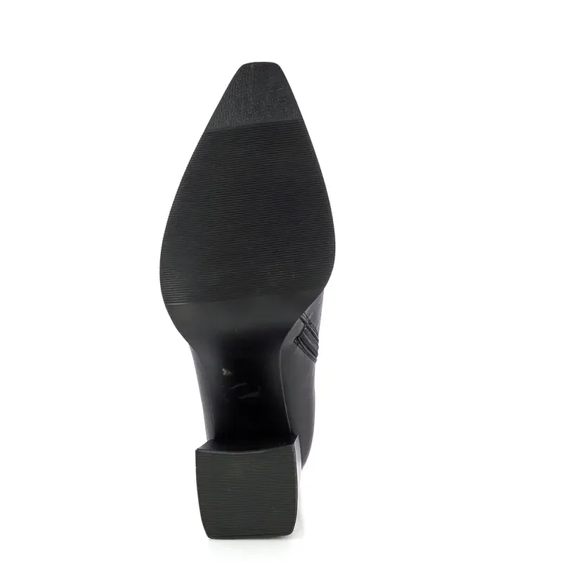 Дамски Боти На Ток CARLO FABIANI – 115662 BLACK LEATHER — снимка 4
