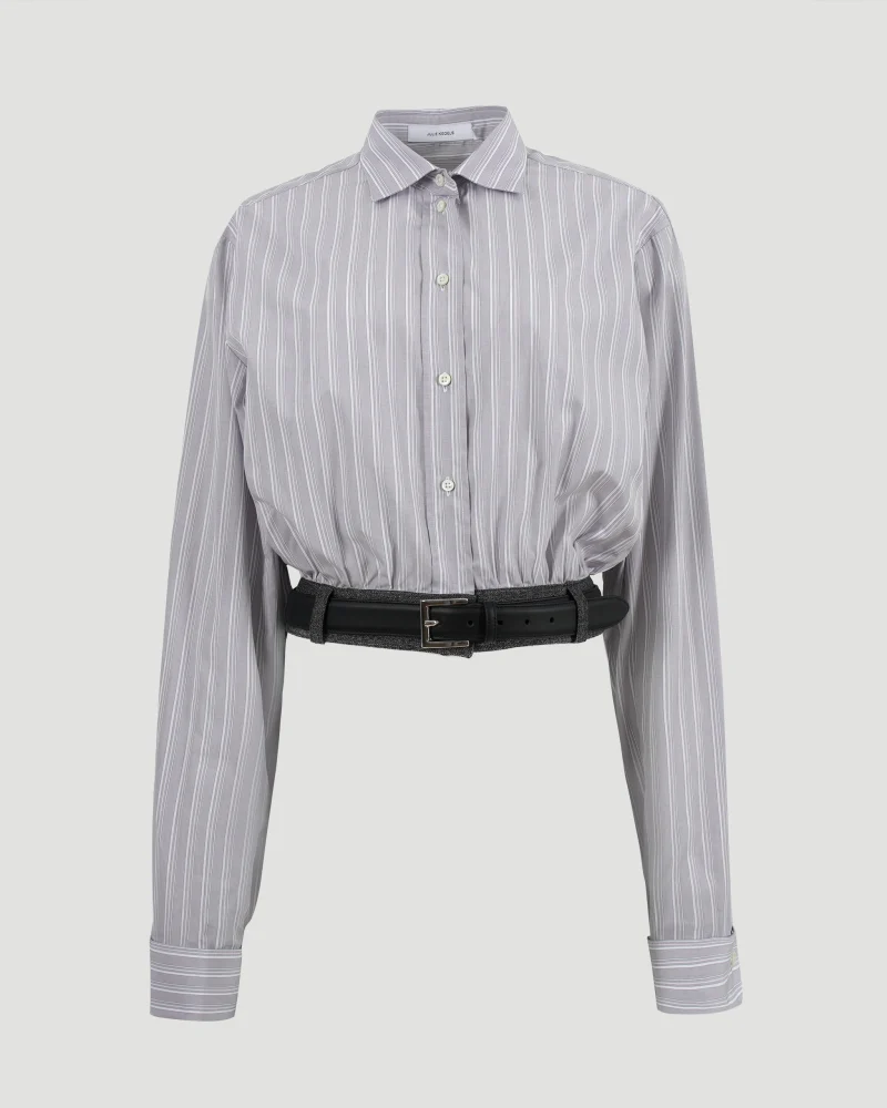 Cropped Shirt with Belt