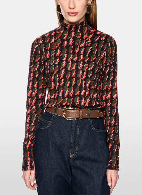 Блуза с принт 'Houndstooth' Marc Cain Collections — снимка 2