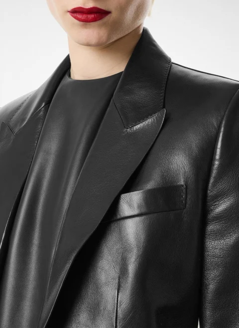 Едноредно сако от кожа Tom Ford — снимка 2