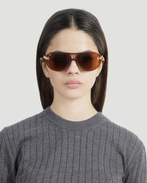 Aviator Knot Sunglasses Brown — снимка 2